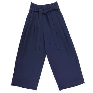 NEW COS Belted Paperbag Culottes Pleated Wide Leg Navy Minimal Old Money Preppy